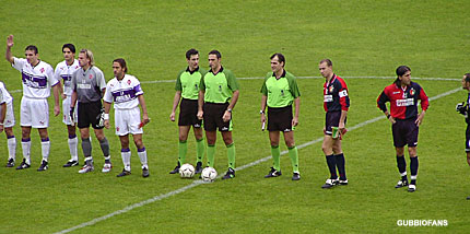 I giocatori scendono in campo