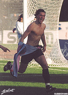 La gioia di Turchetta dopo il gol...